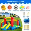Inflatable Bounce House,Jumping Castle Slide with Blower,Kids Bouncer with Ball Pit | Ball Pit, Basketball Hoop, Soccer Goal, Dart Target, Jumping Castle for Ages 3-10, Backyard Outdoor, 145.5x120x85 Inch